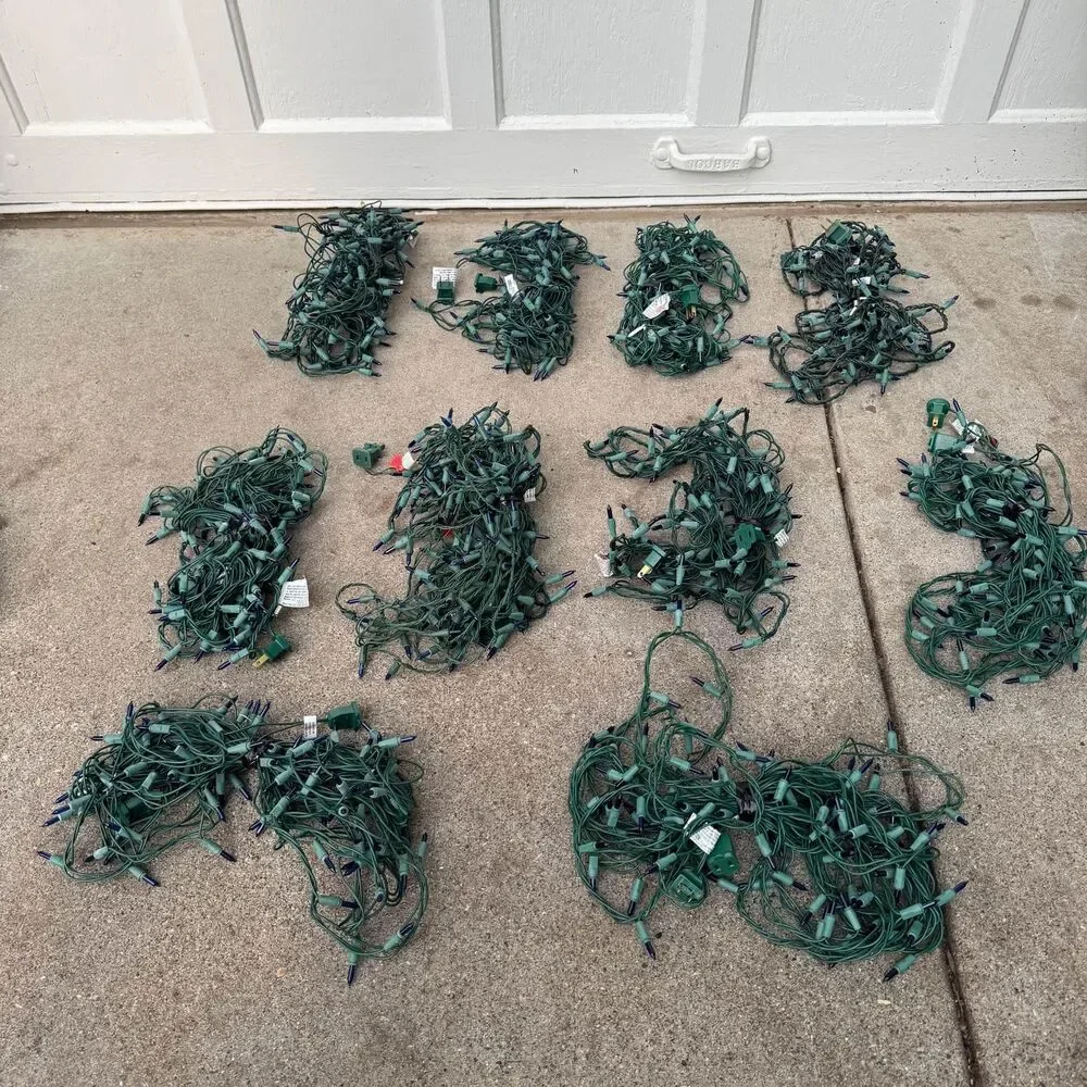 bundle of 10 indoor outdoor blue string lights